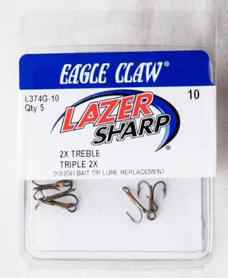 Eagle Claw Lazer Sharp 2x Treble GrejMarkedet