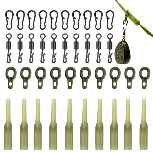 40 stk. Anti Tangle Rigs-Tilbehør til Karpe Fiskeri