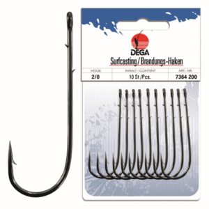 Surfcasting Kroge, 10 stk., med modhager på skaftet.
