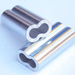 Crimps, alu, dobbelte, 2.0 mm, pose med 20 stk.