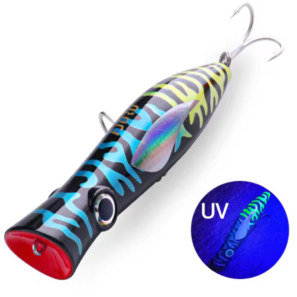 Big Game Popper, 49g, i flotte UV Farver. - Image 4