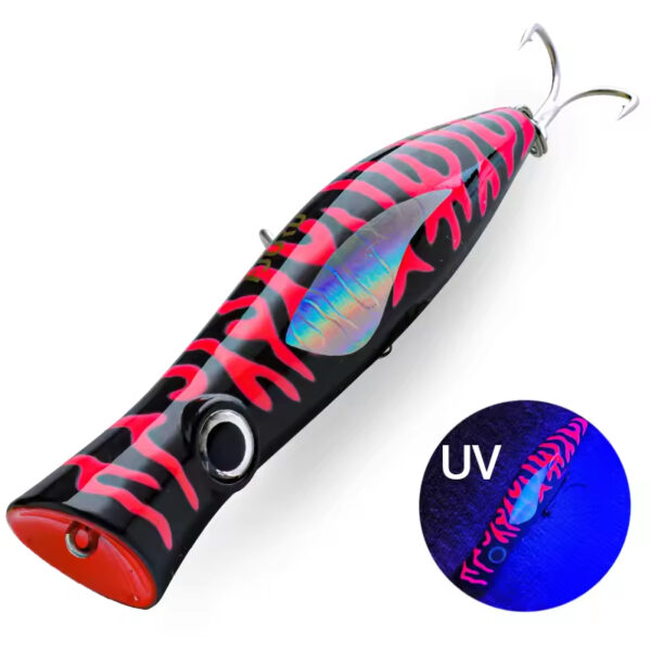 Big Game Popper, 49g, i flotte UV Farver. - Image 3