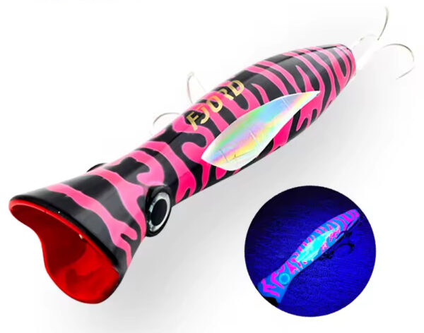 Big Game Popper, 82g, i flotte UV Farver. - Image 2
