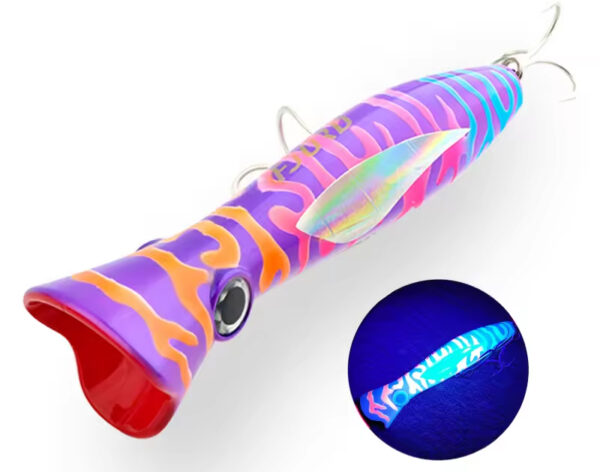Big Game Popper, 82g, i flotte UV Farver. - Image 3