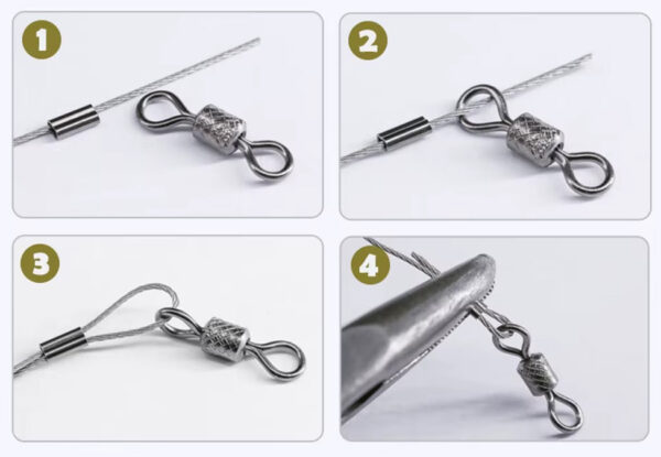 Crimps, dobbelte, messing, 8 mm lange, pose med 15 stk. - Billede 2