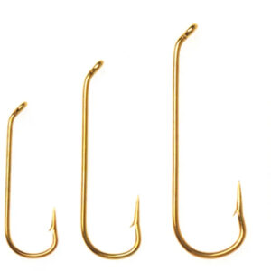 Streamerkroge, Langskaftede til Fluebinding, 10 stk., Guldfarvede.